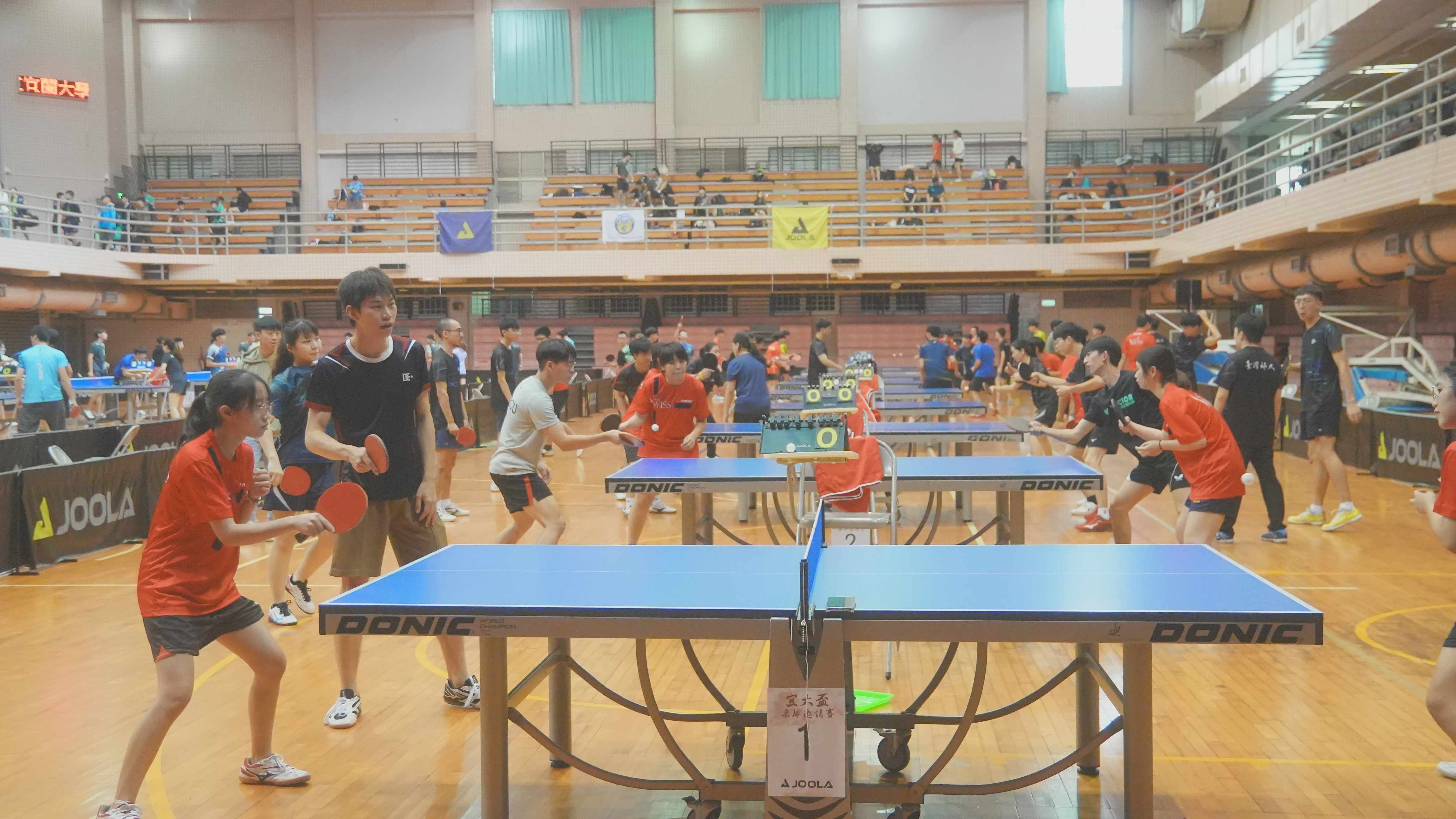 全國大專桌球賽38所大專校院選手齊聚國立宜蘭大學