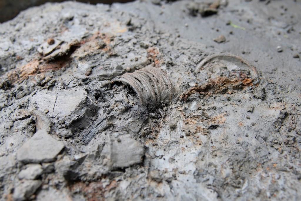 Archeological relics are pictured at a construction site at the National Ilan University’s campus in Yilan City in an undated photogaph. Photo courtesy of National Ilan University via CNA